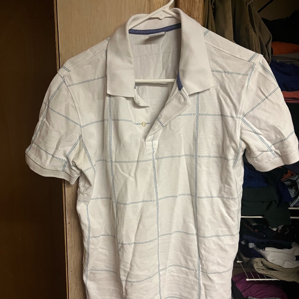 Brooks Brothers White Polo with Blue Accents